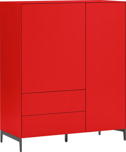 LUX Highboard - Rot / B: 100.0 cm x T: 46.0 cm x H: 123.5 cm