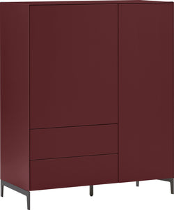 LUX Highboard - Dunkelrot / B: 100.0 cm x T: 46.0 cm x H: 123.5 cm