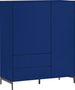 LUX Highboard - Blau / B: 100.0 cm x T: 46.0 cm x H: 123.5 cm