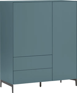 LUX Highboard - Mittelblau / B: 100.0 cm x T: 46.0 cm x H: 123.5 cm