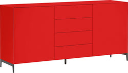 LUX Sideboard - Rot / B: 180.0 cm x T: 46.0 cm x H: 86.5 cm