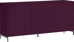 LUX Sideboard - Aubergine / B: 180.0 cm x T: 46.0 cm x H: 86.5 cm