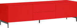 LUX Buffet basso - Rosso / L: 180.0 cm x P: 46.0 cm x A: 49.5 cm