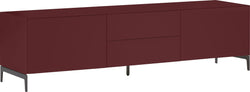 LUX Lowboard - Dunkelrot / B: 180.0 cm x T: 46.0 cm x H: 49.5 cm