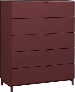 TILL Kommode - Dunkelrot / B: 84.0 cm x T: 41.0 cm x H: 106.0 cm