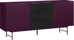 Sideboard - Aubergine / B: 168.0 cm x T: 40.0 cm x H: 77.1 cm