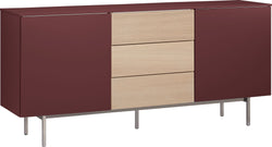 TILL Sideboard - Dunkelrot / B: 168.0 cm x T: 41.0 cm x H: 77.0 cm