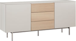 Credenza TILL - Impiallacciato in betulla / talpa / L: 168.0 cm x P: 41.0 cm x A: 77.0 cm