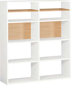 TARA Regal - Weiss / Eiche / B: 120.0 cm x T: 33.0 cm x H: 147.0 cm