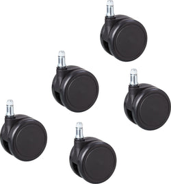 Jeu de roulettes à arrêt de sécurité pour tapis 11 mm Set de roulettes pour tapis - Noir / P: 6.6 cm x H: 9.5 cm