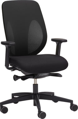 Giroflex 353 con schienale a rete Sedia da ufficio - Nero / L: 69.0 cm x P: 70.0 cm x A: 114.0 cm