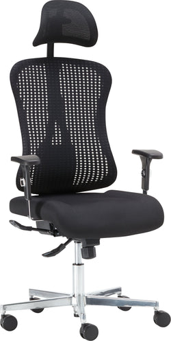 CLEVER Chaise de bureau - Noir / L: 68.0 cm x P: 68.0 cm x H: 118.0 cm