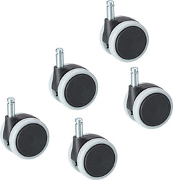 Jeu de roulettes à arrêt de sécurité pour sols durs 10 mm Set de roulettes pour parquet - Noir / P: 6.5 cm x H: 7.8 cm
