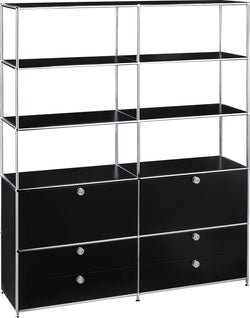 FLEXCUBE Regal - Schwarz / B: 152.0 cm x T: 40.0 cm x H: 193.0 cm