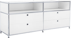 FLEXCUBE Lowboard - Weiss / B: 152.0 cm x T: 40.0 cm x H: 62.5 cm