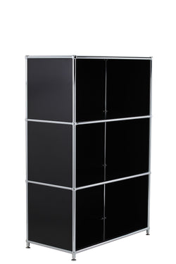 Buffet haut FLEXCUBE - Noir / L : 77,0 cm x P : 40,0 cm x H : 118,0 cm