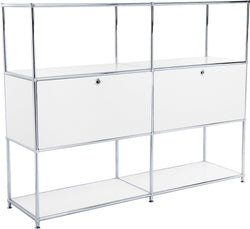 Buffet haut FLEXCUBE - Blanc / L : 152,0 cm x P : 40,0 cm x H : 118,0 cm
