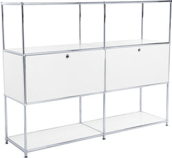 FLEXCUBE Highboard - Weiss / B: 152.0 cm x T: 40.0 cm x H: 118.0 cm