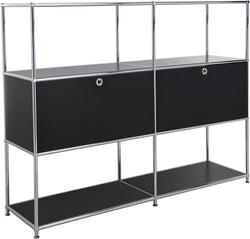 FLEXCUBE Highboard - Schwarz / B: 152.0 cm x T: 40.0 cm x H: 118.0 cm
