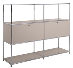 FLEXCUBE Highboard - Taupe / B: 152.0 cm x T: 40.0 cm x H: 118.0 cm