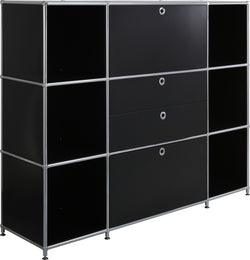 Buffet haut FLEXCUBE - Noir / L : 152,0 cm x P : 40,0 cm x H : 118,0 cm