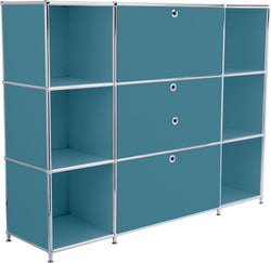 Buffet haut FLEXCUBE - Bleu pétrole / L : 152,0 cm x P : 40,0 cm x H : 118,0 cm