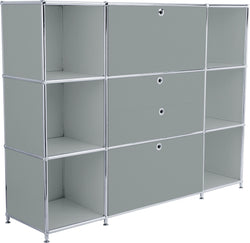 Buffet haut FLEXCUBE - Gris / L : 152,0 cm x P : 40,0 cm x H : 118,0 cm