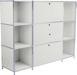 FLEXCUBE Highboard - Hellgrau / B: 152.0 cm x T: 40.0 cm x H: 118.0 cm