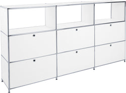 Buffet haut FLEXCUBE - Blanc / L : 227,0 cm x P : 40,0 cm x H : 118,0 cm