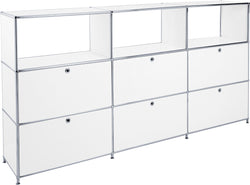 Buffet haut FLEXCUBE - Blanc / L: 227.0 cm x P: 40.0 cm x H: 118.0 cm