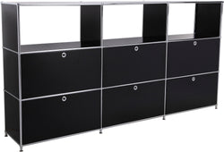 FLEXCUBE Highboard - Schwarz / B: 227.0 cm x T: 40.0 cm x H: 118.0 cm