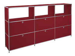 FLEXCUBE Highboard - Rot / B: 227.0 cm x T: 40.0 cm x H: 118.0 cm