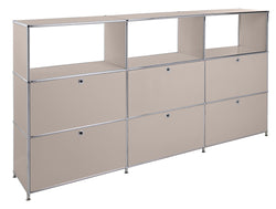 FLEXCUBE Highboard - Taupe / B: 227.0 cm x T: 40.0 cm x H: 118.0 cm