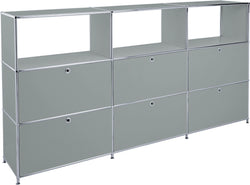 Buffet haut FLEXCUBE - Gris / L : 227,0 cm x P : 40,0 cm x H : 118,0 cm