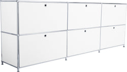 FLEXCUBE Sideboard - Weiss / B: 227.0 cm x T: 40.0 cm x H: 80.5 cm