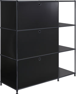 FLEXCUBE Regal - Schwarz / B: 115.0 cm x T: 40.0 cm x H: 118.0 cm