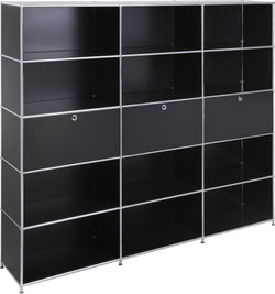 FLEXCUBE Regal - Schwarz / B: 227.0 cm x T: 40.0 cm x H: 193.0 cm