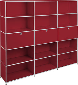 FLEXCUBE Regal - Rot / B: 227.0 cm x T: 40.0 cm x H: 193.0 cm