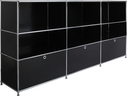 FLEXCUBE Sideboard - Schwarz / B: 228.0 cm x T: 40.0 cm x H: 100.0 cm