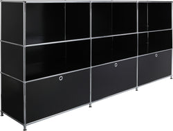 FLEXCUBE Sideboard - Schwarz / B: 228.0 cm x T: 40.0 cm x H: 100.0 cm