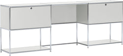 FLEXCUBE Schreibtisch - Hellgrau / B: 228.0 cm x T: 40.0 cm x H: 80.0 cm