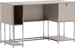 FLEXCUBE Schreibtisch - Taupe / B: 134.0 cm x T: 60.0 cm x H: 80.0 cm