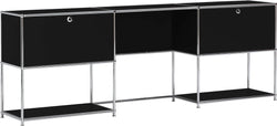 FLEXCUBE Schreibtisch - Schwarz / B: 228.0 cm x T: 40.0 cm x H: 80.0 cm