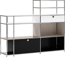 FLEXCUBE Regal - Weiss / Schwarz / B: 172.0 cm x T: 40.0 cm x H: 139.0 cm