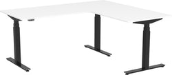 FLEXCUBE PROFI Bureau d’angle régable en hauteur - Blanc / L: 180.0 cm x P: 170.0 cm x H: 62.5 cm
