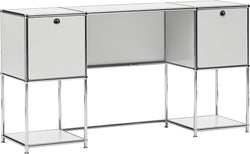 Bureau FLEXCUBE - Gris clair / L : 152,0 cm x P : 40,0 cm x H : 80,0 cm