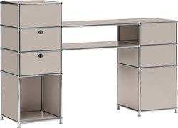 Bureau FLEXCUBE - Taupe / L : 152,0 cm x P : 40,0 cm x H : 100,0 cm
