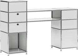 Bureau FLEXCUBE - Gris clair / L : 152,0 cm x P : 40,0 cm x H : 100,0 cm