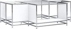 FLEXCUBE Tavolo d.salone_vetro_bianco - Bianco / L: 152.5 cm x P: 115.0 cm x A: 49.0 cm