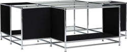 FLEXCUBE_Salontisch_Glas_schwarz_152x116 - Schwarz / B: 152.5 cm x T: 115.0 cm x H: 49.0 cm